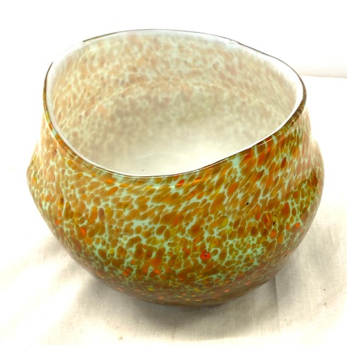 144 - Unusual decorative glass bowl, approximate height 5.5 inches, diameter 5.5 inches