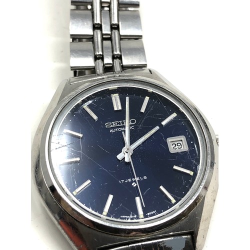 390 - Vintage Seiko automatic gents wristwatch original seiko strap 6118-8020 in working order but no warr... 