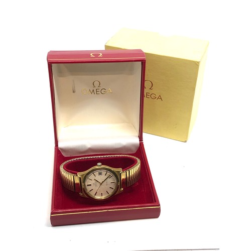 394 - Vintage Boxed Omega automatic geneve presentation gents wristwatch the watch is ticking but no warra... 