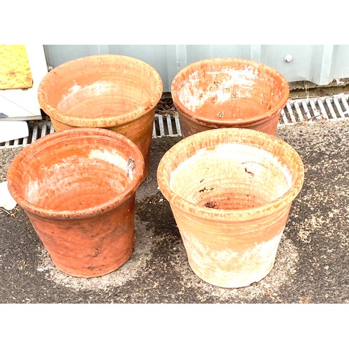 100S - 4 Terracotta plant pots height: 10.5