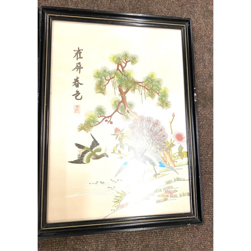 80 - 2 Framed oriental pictures frame measures approximately: 15.5 by 11.5 inches