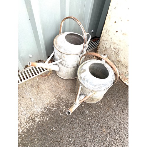 100A - 2 Galvanised watering cans