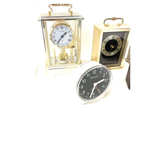 191 - Selection of 5 mantel clocks etc, untested