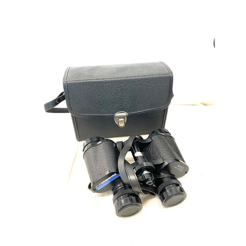 117 - 2 Pairs of cased binoculars includes Commodore 8x30, Pathescope 10x50