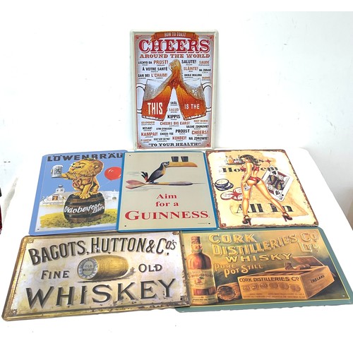 567 - Selection of 6 advertising metal wall signs