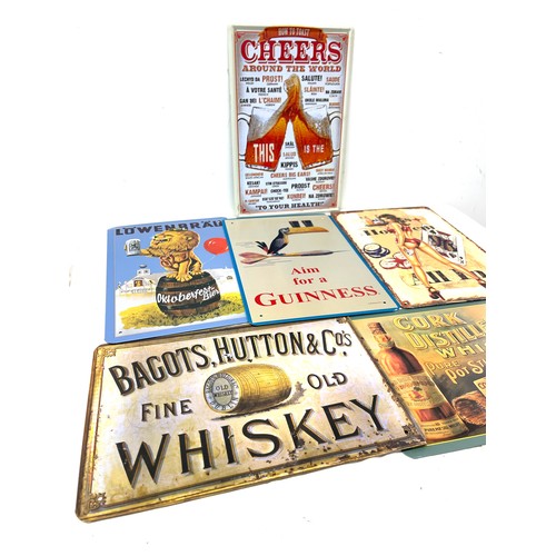 567 - Selection of 6 advertising metal wall signs