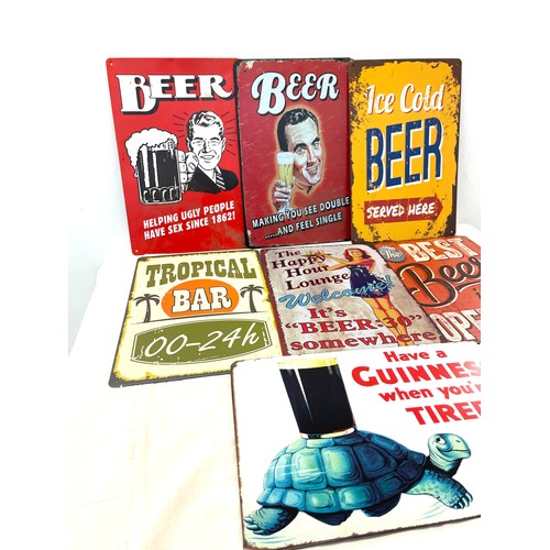 568 - Selection of 7 advertising metal wall signs