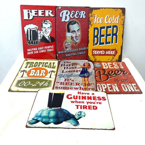 568 - Selection of 7 advertising metal wall signs