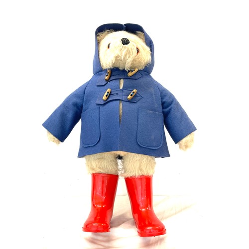96 - Vintage Paddington bear, with red PB wellies, overall height 20 inches