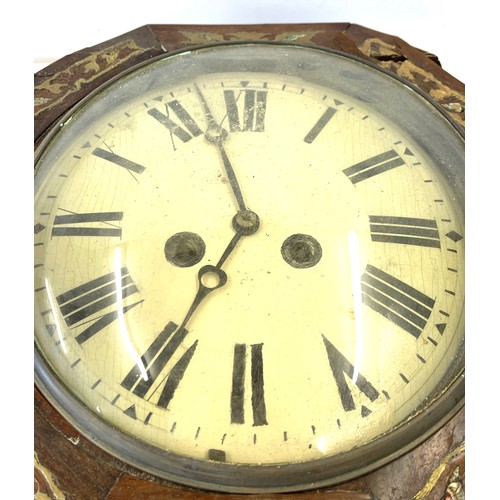 196 - Vintage American drop dial, inlaid wall clock, a/f