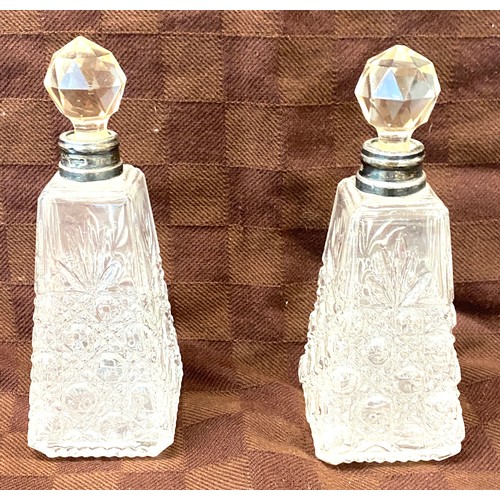 545 - Pair of silver rimmed scent bottles 7