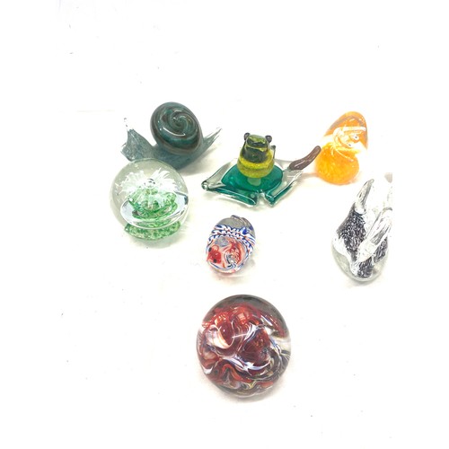 91 - Selection of glass paper weights includes Madina, Langham etc