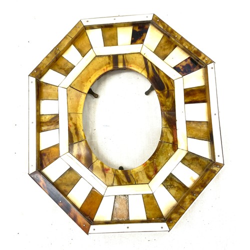 558 - Tortoiseshell and ivory octagonal photo frame measures approximately 6 inches by 6 inches