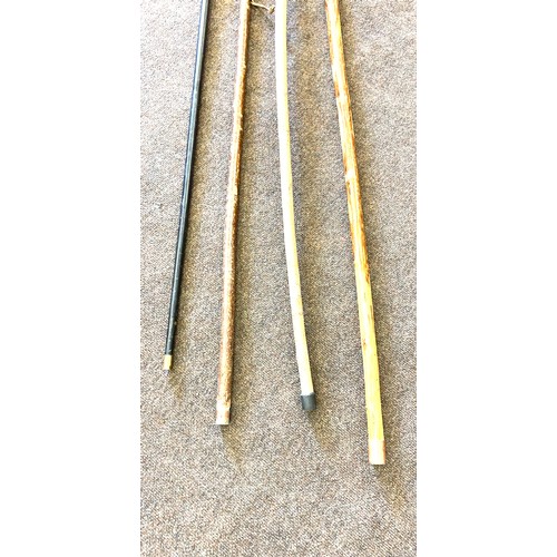 128 - 4 Vintage wooden walking sticks