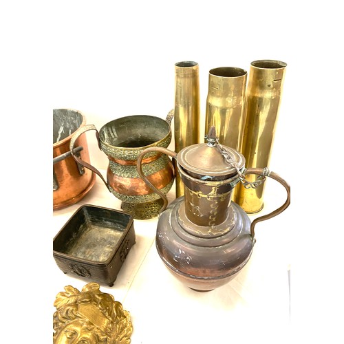 325 - Selection of metalware includes brass copper and bronze