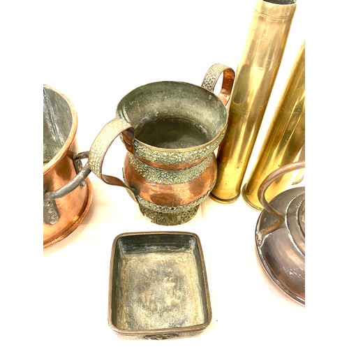 325 - Selection of metalware includes brass copper and bronze