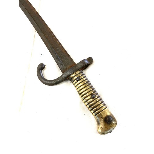 103 - Military brass handled bayonet length approx 69cm