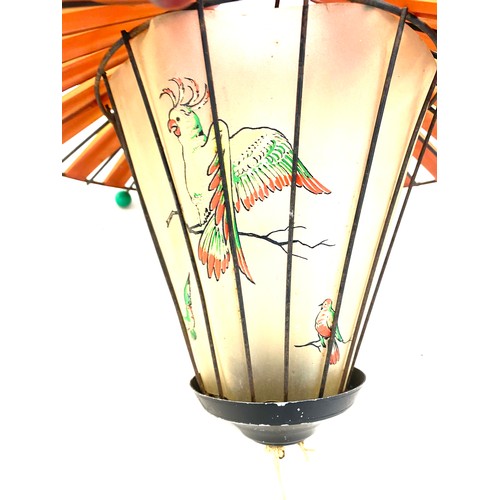 114 - 1960s hand painted lantern style light shade