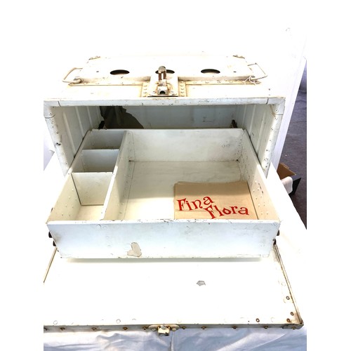 289 - Vintage metal first aid drawer off a plane measures approx 31cm tall 45cm wide 35cm deep