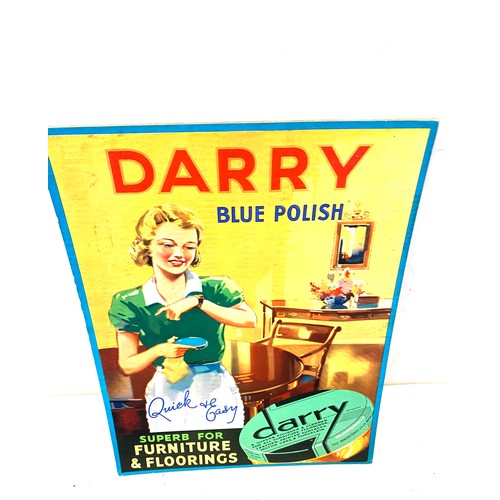 113 - 3 Pieces of advertising includes Darry blue polish, Golden shred etc