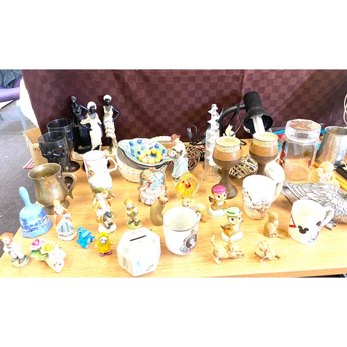 350 - Large selection of miscellaneous includes lamps, canvas, pictures, pottery etc