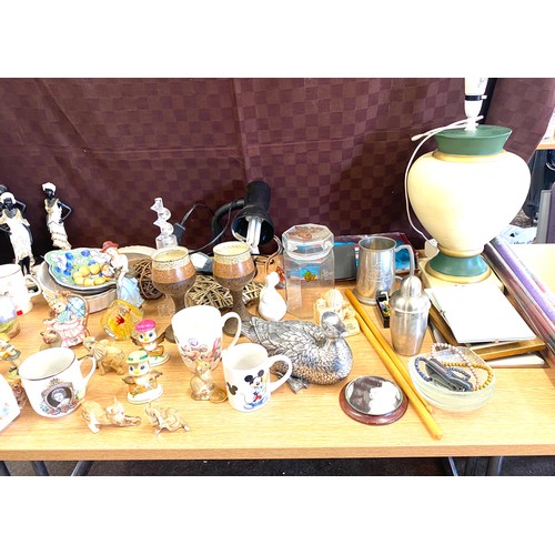 350 - Large selection of miscellaneous includes lamps, canvas, pictures, pottery etc