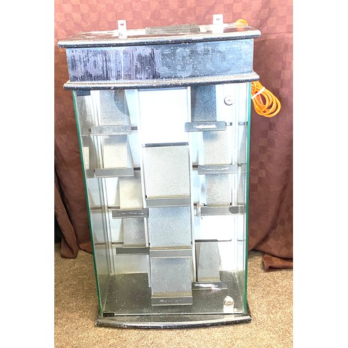 383 - Lockable glass wall hanging display case measures approx 32