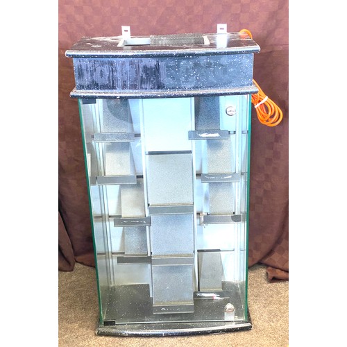 383 - Lockable glass wall hanging display case measures approx 32