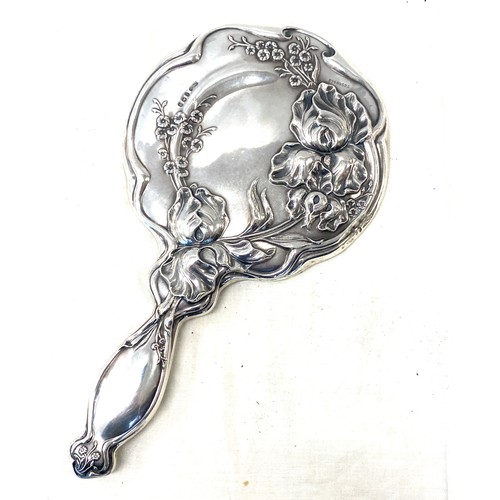 529 - Large sterling silver hand mirror hallmarked Birmingham 1911