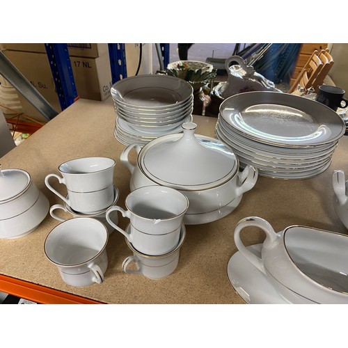 343 - Part Crown Ming tea/ dinner service 2 pieces have chips