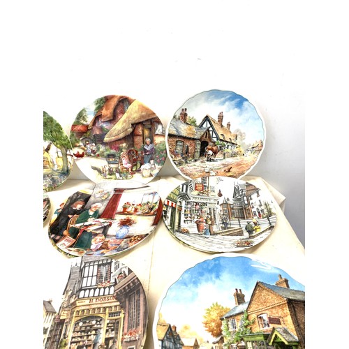 254 - Large selection of collectors plates includes village life, royal doulton etc