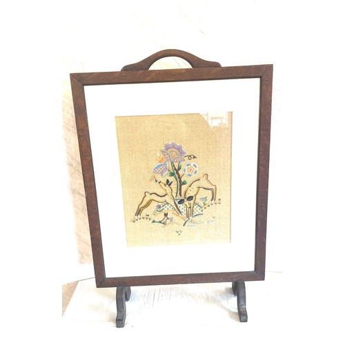 464A - Antique embroidered fire screen 30