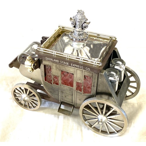 176 - Musical carriage with matching decanter and 4 glasses, Overland Stage Express Co