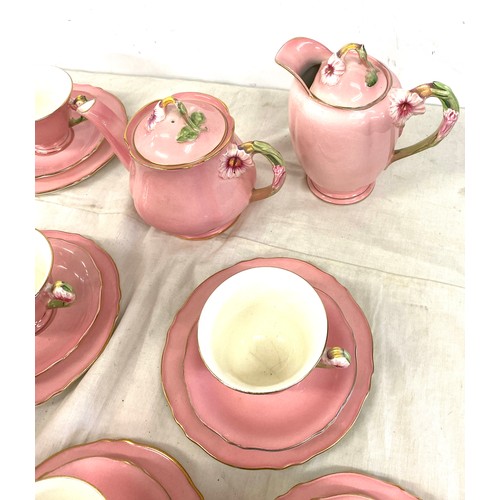 252 - Tea service by Royal Winton, Petunia, AU8.RD.29414, missing sugar bowl and milk jug