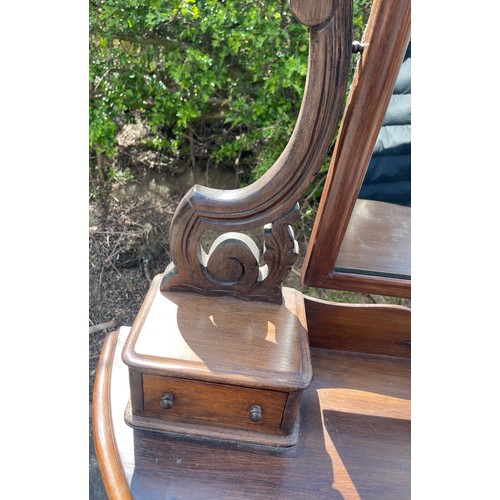 439 - Antique Duchess dressing table with mirror, approximate Height 54 inches, Width 34.5 inches and Dept... 