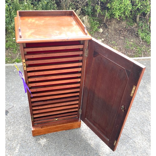 438 - Lockable antique specimen cabinet, approximate measurements: Height 31 inches, Width 15 inches, Dept... 