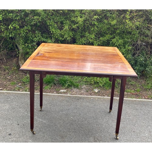 433 - Mahogany pembrooke table, inlaid, approximate measurements: Height 28 inches, Width 33 inches, Depth... 