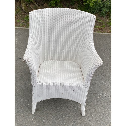 397 - Vintage white Lloyd loom chair