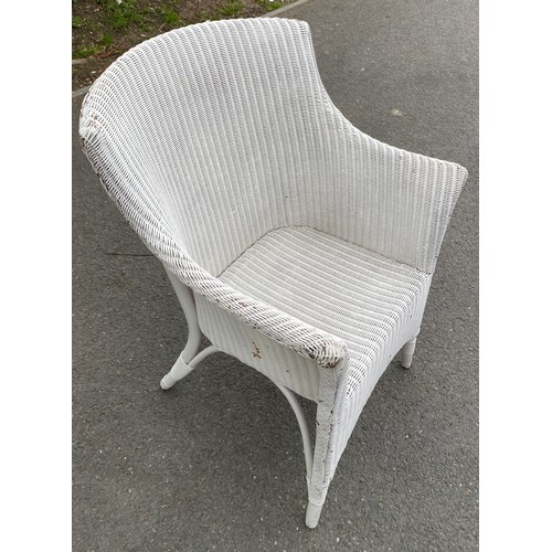 397 - Vintage white Lloyd loom chair