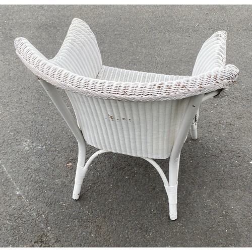 397 - Vintage white Lloyd loom chair