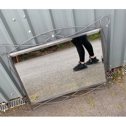 327 - Metal framed ornate mirror, approximate measurements: Height 33 inches, Width 44 inches