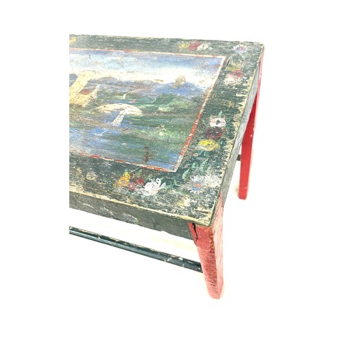 342 - Vintage handpainted stool, approximate measurements: Height 16 inches, Width 18 inches, Depth 12 inc... 