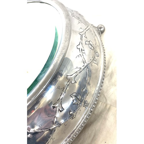 219 - Silver plated mirrored wedding cake stand, approximate diameter  Height 6 inches, cake stand diamete... 