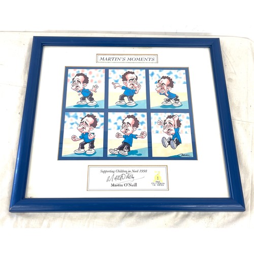 73 - Framed Children in Need Martin O'Neil caricature drawing 1998- Martins moments, approximate frame me... 