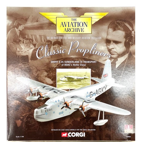 46 - Boxed Corgi 4882 aviation Sunderland aircraft model, selection of diecast vehicles to include Corgi,... 