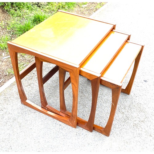 477 - G Plan Teak Nest of 3 tables, overall height 19 inches, Width 21 inches, Depth 17 inches