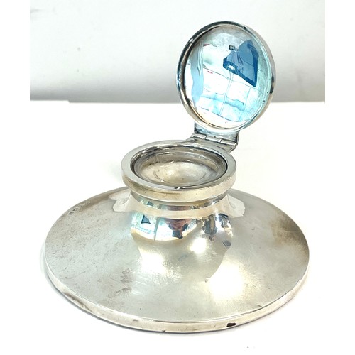 557 - Sterling silver inkwell Birmingham 1925