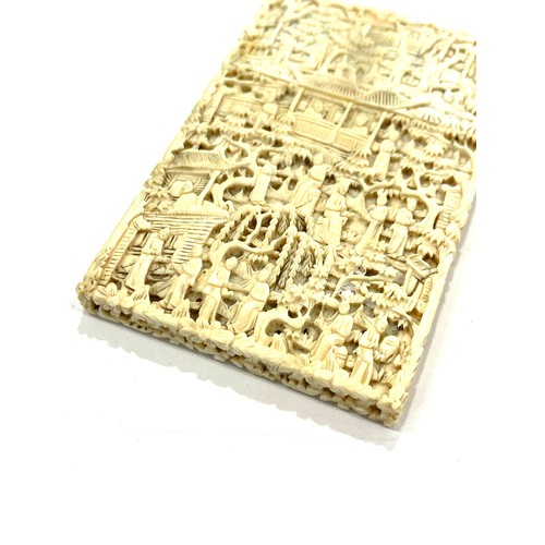 574 - Antique Chinese Canton carved ivory card case