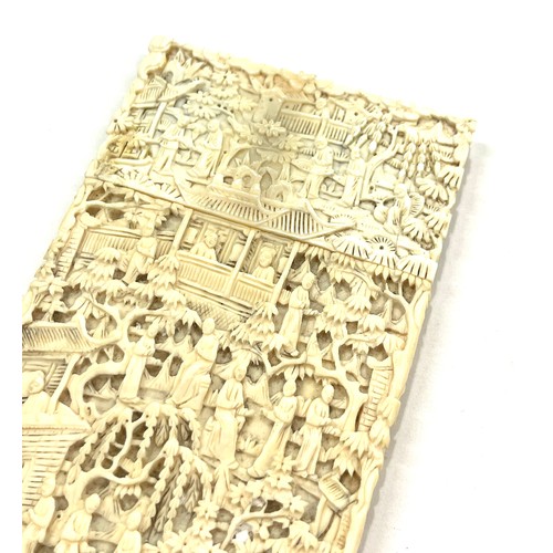 574 - Antique Chinese Canton carved ivory card case