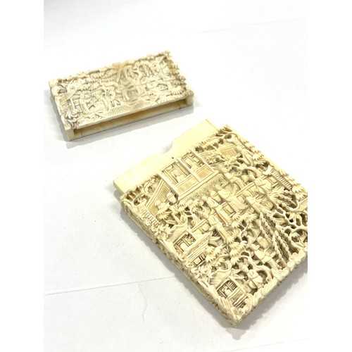 574 - Antique Chinese Canton carved ivory card case